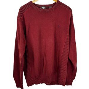 Timberland Y2K Cotton Men's Preppy Classic Crew Neck Red Sweater Size XL EUC